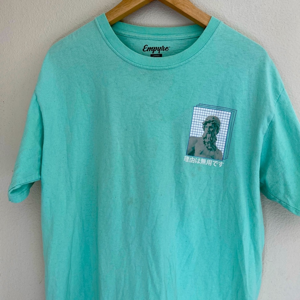 Empyre , Size Large, Used T-shirt, Light Sea Foam Green, Little Shrinkage